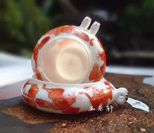 手绘玉乐轩绣眼鸟食罐鸟缸 洪福齐天 绣眼鸟笼配件 宠物鸟用品 - 图0