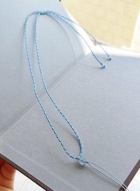 手工编织四股辫幻彩闪闪海蓝项链绳黄金吊坠饰品