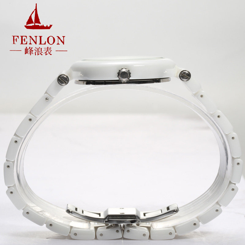 峰浪女士陶瓷超薄防辐射镶钻女表 峰浪国产腕表