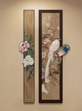 中古风玄关画高级感立体装饰画