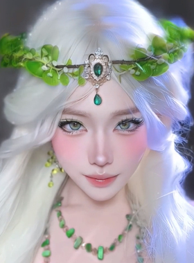 森系花朵花草精灵仙女头饰花卉森林扮演派对拍照摄影婚礼皇冠配饰