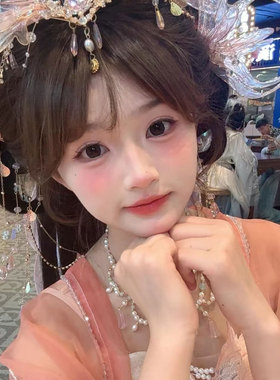 古风璎珞锁骨链女配旗袍双层项链流苏配饰夏超仙汉服中国风颈链