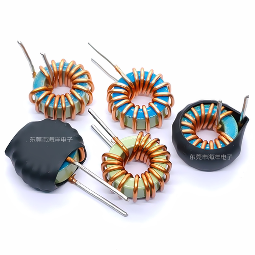 卧式套管 5052-100UH 10UH 磁环 蓝绿环电感 脚距15mm - 图0