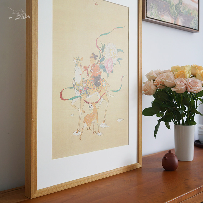 一二山皇小小 吉祥如意 水墨年画客厅玄关装饰画沙发背景竖画童女,淘宝优惠券,粉丝福利购,淘宝优惠卷