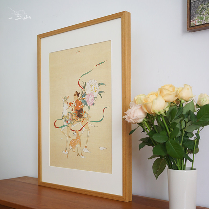 一二山皇小小 吉祥如意 水墨年画客厅玄关装饰画沙发背景竖画童女,淘宝优惠券,粉丝福利购,淘宝优惠卷