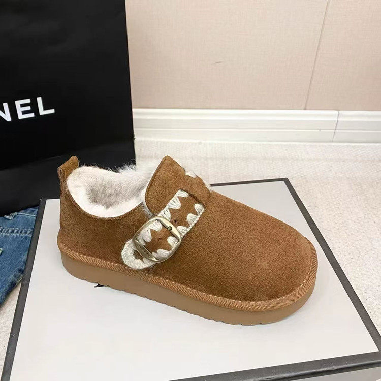 厚底加绒短筒雪地靴女2025冬季新款一脚蹬勃肯毛毛鞋保暖豆豆棉鞋,淘宝优惠券,粉丝福利购,淘宝优惠卷