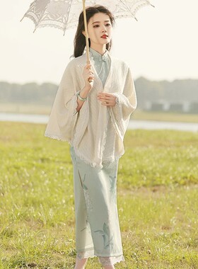旗袍外搭夏季开衫针织上衣外套配连衣裙小披肩氛围感防晒百搭