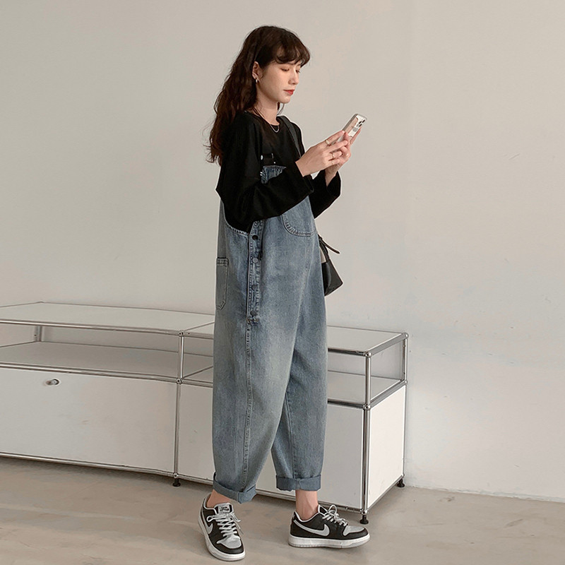 孕妇背带裤春秋冬款外穿时尚大码宽松牛仔长裤秋冬季吊带长裤子,淘宝优惠券,粉丝福利购,淘宝优惠卷