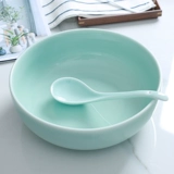 Керамическая большая суп -миска Домашний суп, Longquan Celadon Plain 11 -Inch Light Loop Soup Pot Pure Color Большая миска и бассейн