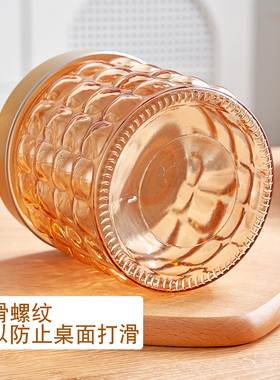 琥珀色玻璃金盖密封避光储物罐