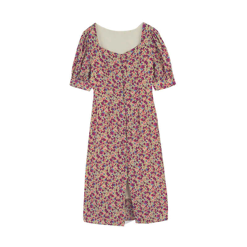 爱蔷薇温柔仙女方领大码胖mm连衣裙 爱蔷薇女装连衣裙