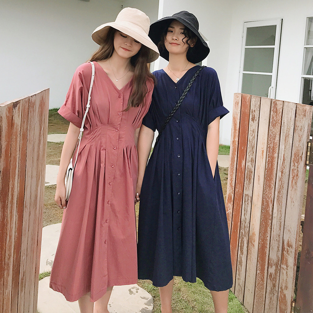 爱蔷薇法国小众桔梗夏大码连衣裙 爱蔷薇女装连衣裙