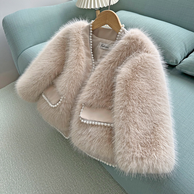 女童皮草外套秋冬加厚保暖仿狐狸毛洋气上衣儿童宝宝毛毛棉衣童装,淘宝优惠券,粉丝福利购,淘宝优惠卷