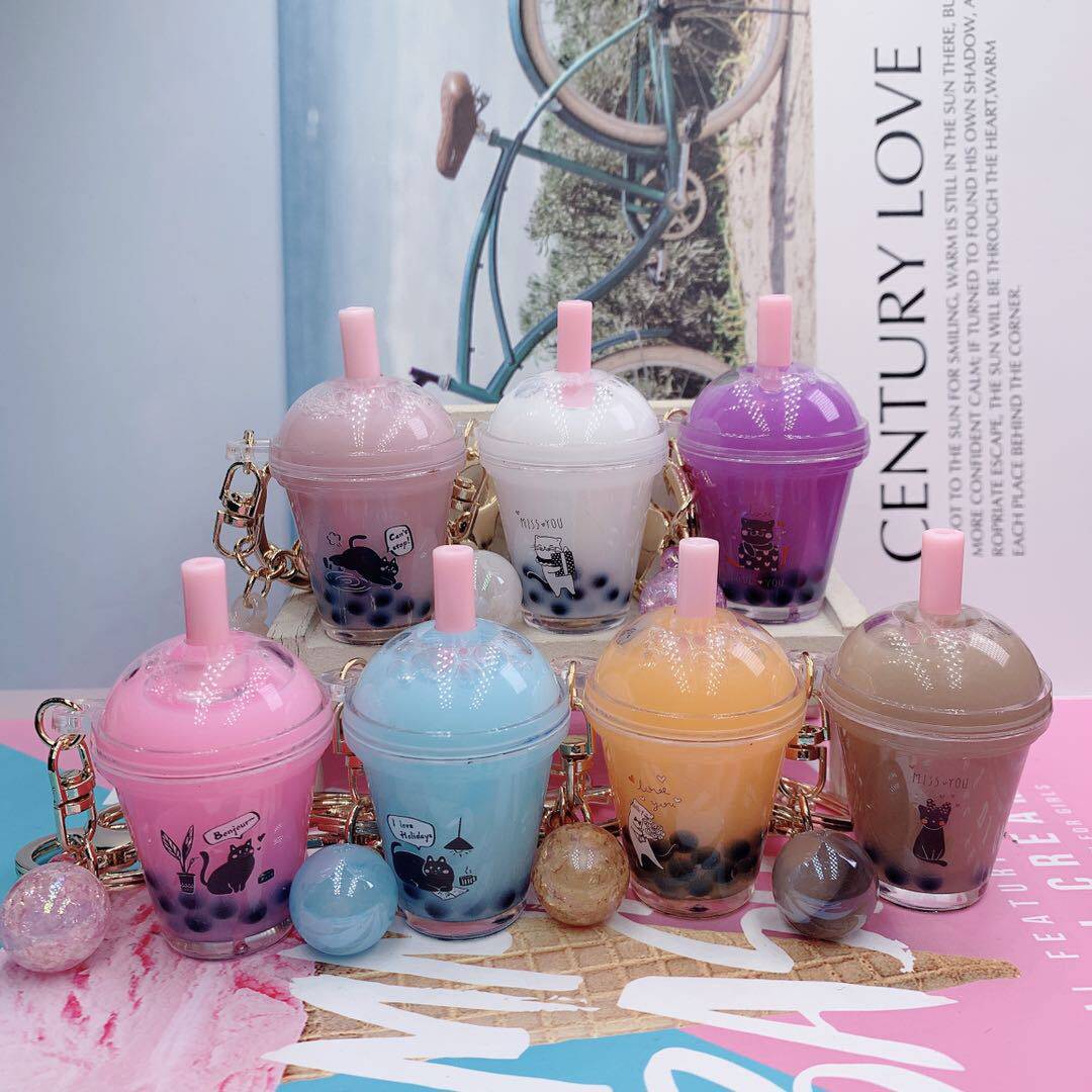 奶茶挂件迷你一点点钥匙挂件创意礼品ins包包挂饰奈雪茶钥匙扣