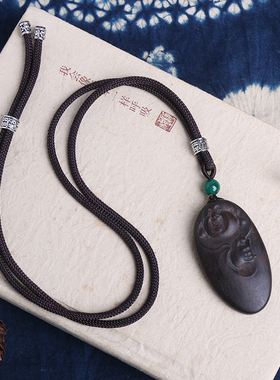 民族文艺檀木复古项链女