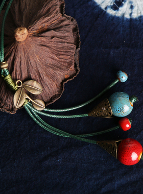 原创手工韩版时尚陶瓷女长款项链