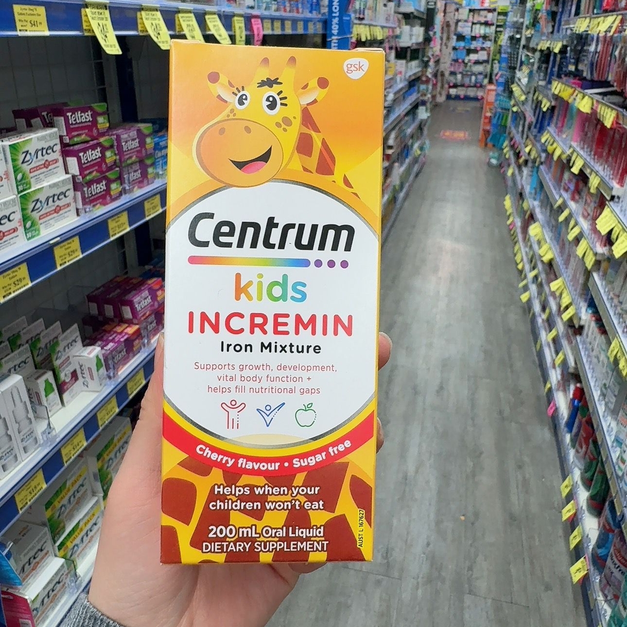 澳洲Centrum善存婴幼儿童赖氨酸补铁口服液维生素B族樱桃味200ml - 图0