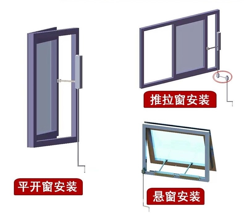 手摇链盒式开窗器手动开窗机平开窗悬窗自动开启消防通风排烟定制-图2