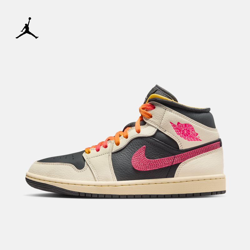 耐克乔丹女子轻便AJ1板鞋春季新款皮面平底运动鞋JORDAN IB7007,淘宝优惠券,粉丝福利购,淘宝优惠卷