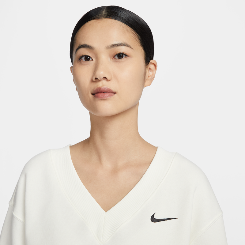 Nike耐克官方PHOENIX女子短款加绒上衣卫衣宽松针织FN3652