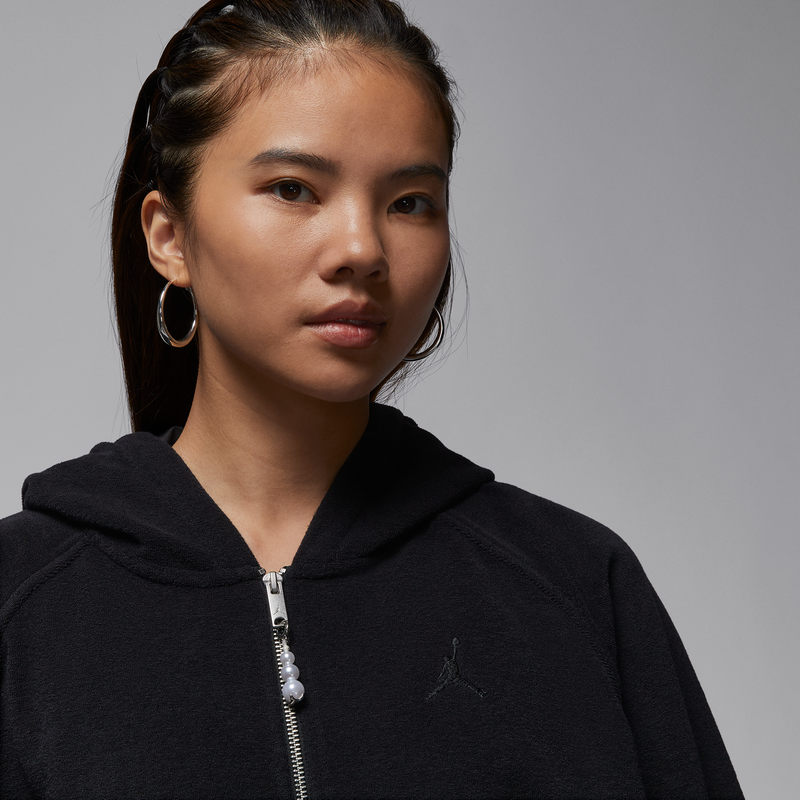 耐克乔丹女子宽松加绒连帽衫冬季新款拼接柔软外套JORDAN HV0323,淘宝优惠券,粉丝福利购,淘宝优惠卷