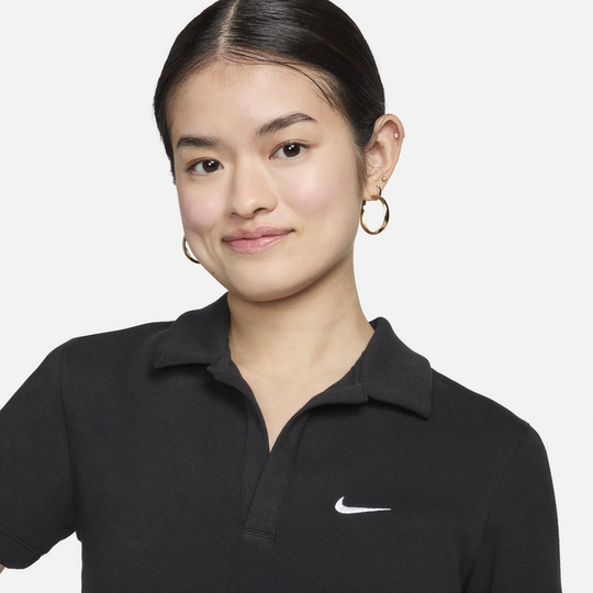 Nike Nike knitted half-sleeved women's short-sleeved lapel top