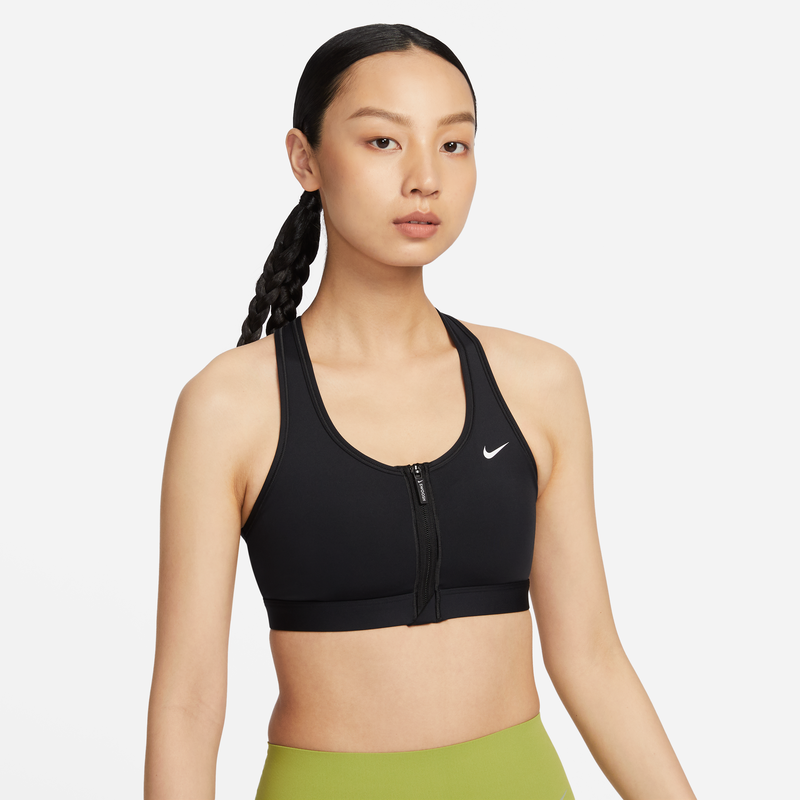 Nike耐克官方SWOOSH女子中强度支撑速干衬垫前拉链运动内衣FN2732