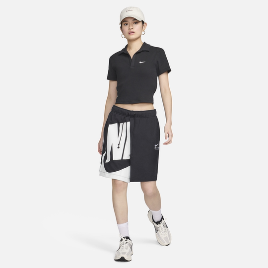 Nike Nike knitted half-sleeved women's short-sleeved lapel top