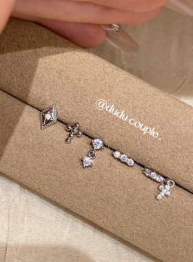 叠戴钛钢耳钉耳骨钉睡觉免摘耳扣