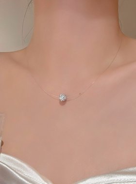 透明隐形鱼线项链小众人鱼泪颈链