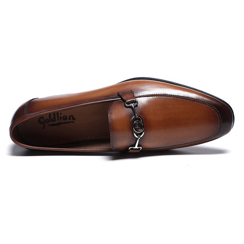 金利来男鞋2024秋季新款专柜正品鞋高端套脚真皮底商务休闲皮鞋男 - 图2