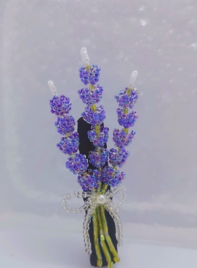 薰衣草花束手工串珠发夹甜美少女花束鸭嘴夹刘海边夹礼物