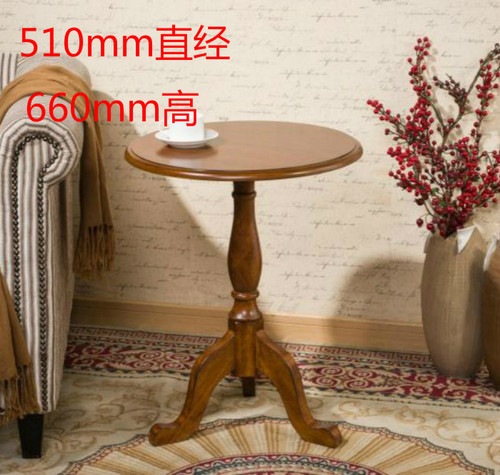 美式实木边几角几圆几电话桌沙发边桌咖啡桌小茶几小圆桌简约茶几 - 图2