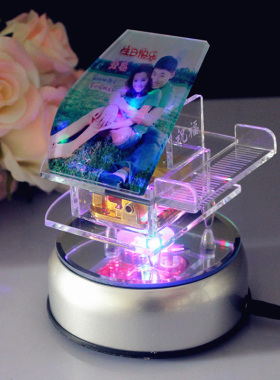 DIY定制照片水晶钢琴音乐盒