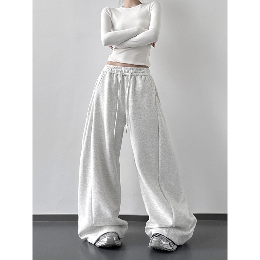 美式运动裤女2026秋季新款宽松显瘦阔腿直筒休闲裤弯刀加长卫裤子,淘宝优惠券,粉丝福利购,淘宝优惠卷