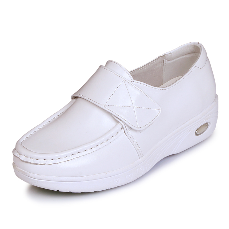 左妃娅护士鞋白色真皮坡跟透气垫防滑牛筋平底冬季加绒棉鞋秋季女,淘宝优惠券,粉丝福利购,淘宝优惠卷