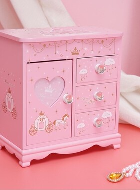 卡通hellokitty猫可爱木质实用首饰盒兔子化妆盒收纳盒饰品盒礼品