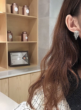 s925银针宴会满钻耳钉百搭耳饰