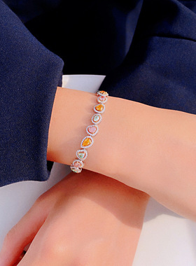 糖果不规则微镶彩宝手链女