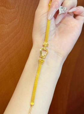 米兰尼斯表带马蹄扣蕾丝手链轻奢