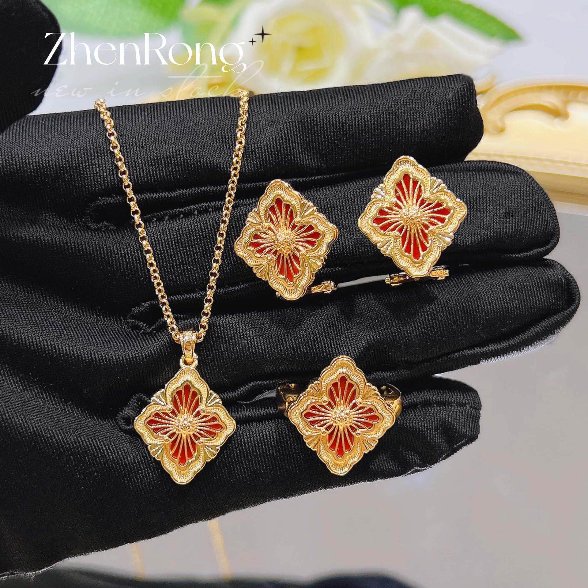 Palace style Fritillaria set four-leaf clover three colors
