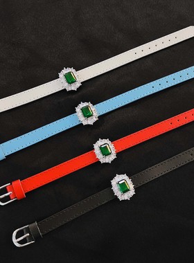 祖母绿腕带手链女手表皮绳可调节