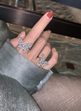 高级感奢华超仙锆石蝴蝶ins女