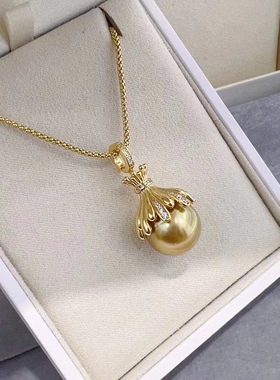 镀18k金饰品配件吊坠扣花苞空托万能扣项链扣 可开口大珍珠吊坠扣