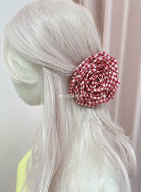 unique crafts奶茶手作原创设计多巴胺风甜心少女系列玫瑰花抓夹