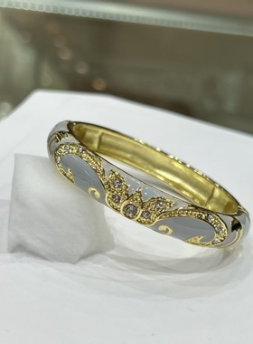 正品北京景泰蓝手镯宽面大圈女掐丝珐琅彩时尚复古宫廷风礼物闺蜜