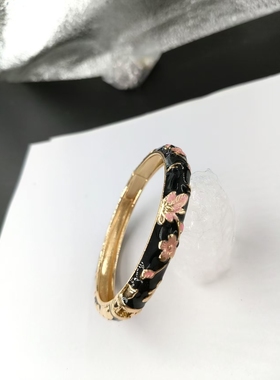 正品北京景泰蓝手镯宽面大圈女掐丝珐琅彩时尚复古宫廷风旅游礼物