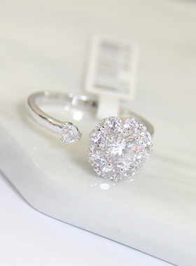 日韩风镶钻时来运转宝石饰品戒指