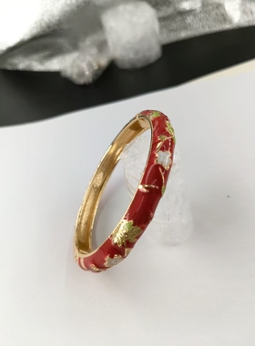 正品北京景泰蓝手镯宽面大圈女掐丝珐琅彩时尚复古宫廷风旅游礼物