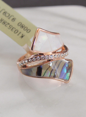 时尚风夸张彩色贝壳饰品戒指